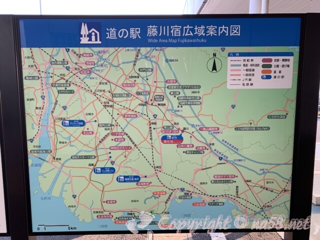 道の駅藤川宿（岡崎市）広域案内図