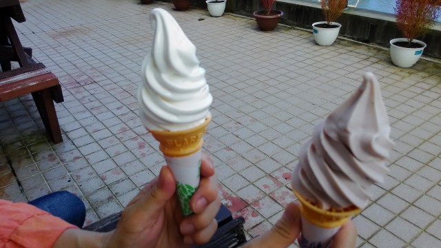 茶臼山高原のレストハウス「やはず」のソフトクリーム
