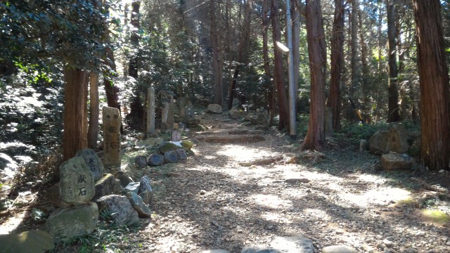 「尾張富士大宮浅間神社」中宮付近の献石と山道