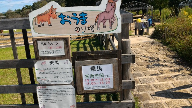 日本昭和村のふれあい牧場・馬乗り場
