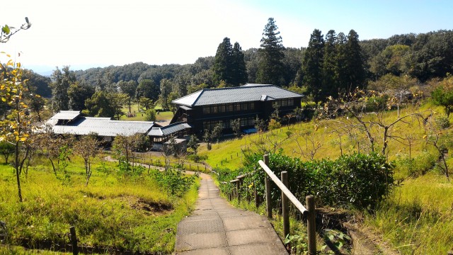 日本昭和村（岐阜県美濃加茂市）の双六学校からの景観