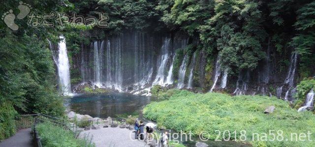 白糸の滝(富士山が見える名瀑)と駐車場(静岡県富士宮市) 白糸の滝(富士山が見える名瀑)と駐車場(静岡県富士宮市)