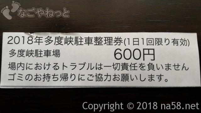 多度天然プール（三重県桑名市）プールに最も近い奥の駐車場600円