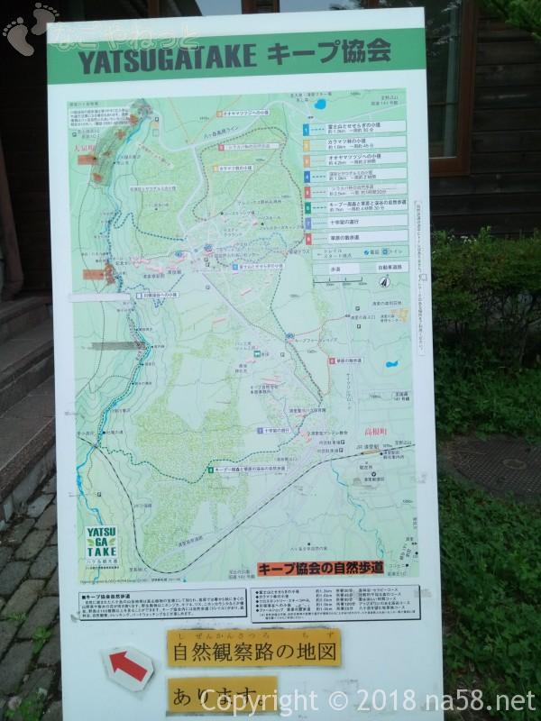 清泉寮周辺の自然歩道、地図