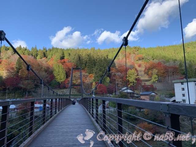 大井平公園と風のつり橋（豊田市稲武町）紅葉真っ盛りの11月中旬に