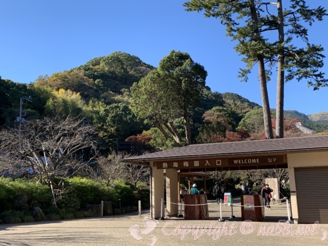 熱海梅園（静岡県熱海市）のもみじまつり、入場門