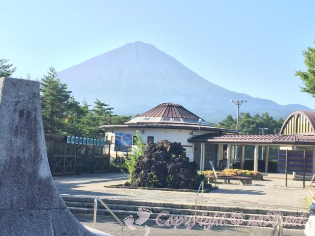 道の駅なるさわ（山梨県鳴沢村）トイレの屋根と富士山