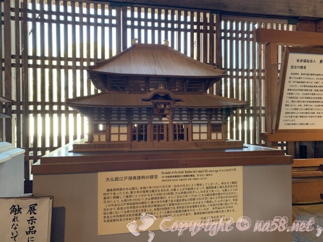 奈良大仏殿で　江戸期再建時の模型