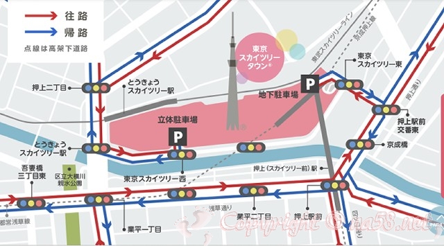 東京スカイツリー　駐車場　周辺MAP