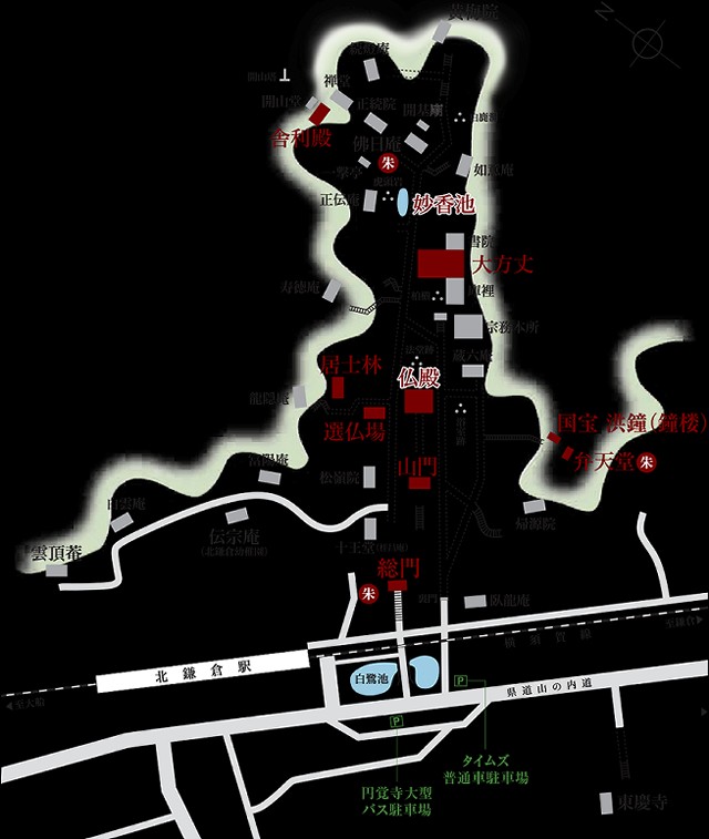 円覚寺と周辺の案内図　マップ