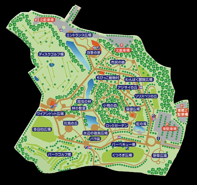 小牧　市民四季の森　園内地図　マップ