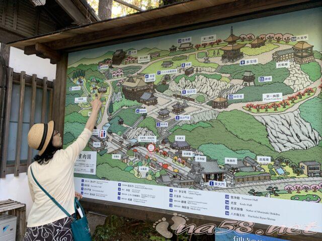 石山寺　境内案内図と散策ルート