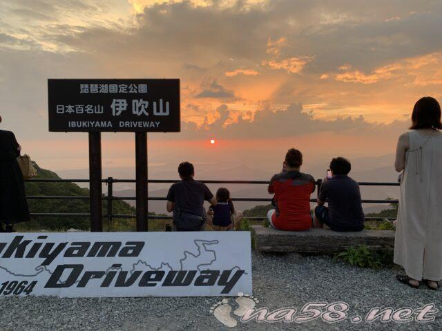 伊吹山　展望テラス　琵琶湖　夕日